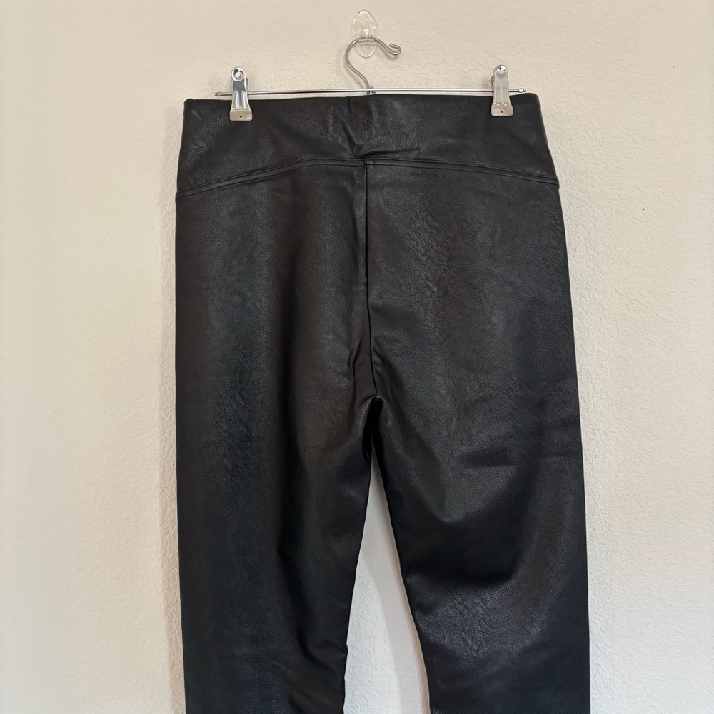 SPANX Faux Leather Split Hem Leggings 20526R - Picture 6 of 7